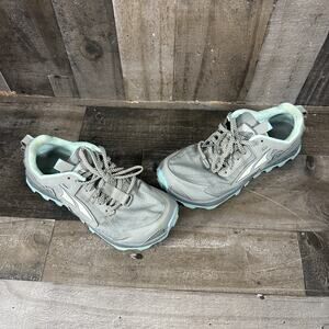 Altra Lone Peak 4.5 Women's 7 Gray Teal Trail Hike Running Shoes AL0A4QTX246‎